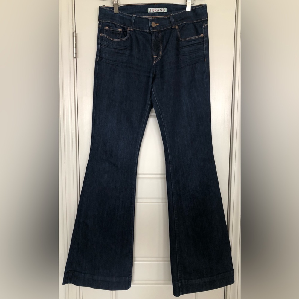 J Brand Size 31 Bell Bottom 722 Flare Jeans in Dark Ink Elasterell Lovestory